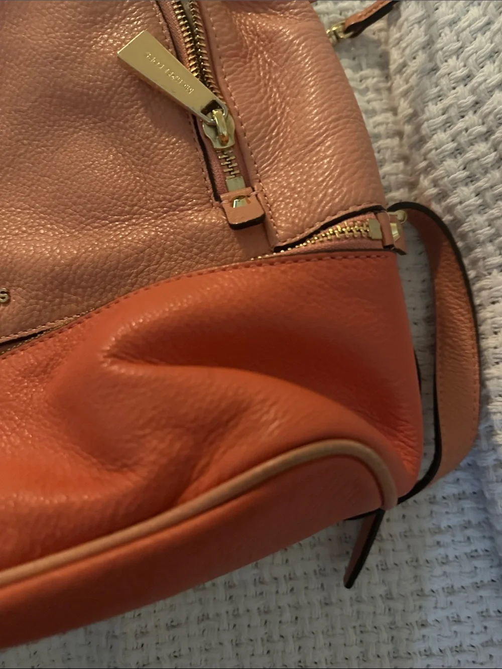 Michael Kors Leather Backpack in Two-Tone peach Orange